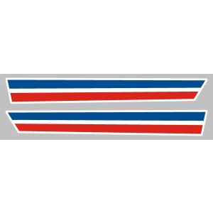 Seitendeckel-Aufkleber, 1 Paar Streifen in blau/weiß/rot, OEM-Vergleichs-Nr. 1VJ-21781-00 / 1VJ-21782-00