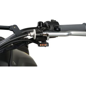 JvB-moto 'Super7' LED-Blinker vorn inkl. Edelstahlhalter schwarz beschichtet, 1 Paar, e-geprüft, montagefertig
