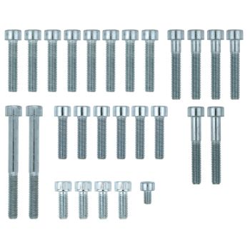 Innensechskant-Schrauben-Set verzinkt 8.8 für Motor-Seitendeckel li/re, inkl. Verwendungs-Skizze (exkl. Sonderschraube unterer Ölfilterbolzen)