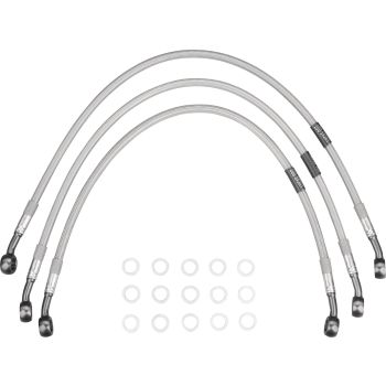 Stahlflex-Bremsleitung mit TÜV, 3tlg. vorn, transparent ummantelt