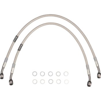Stahlflex-Bremsleitung mit ABE, 2tlg. vorn, transparent ummantelt