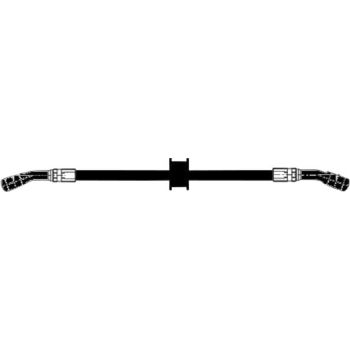 Stahlflexleitung 'GibbonSlap', schwarz ummantelt, Fittinge schwarz, inkl. Kabelführungs- Gummi (TÜV-Gutachten)