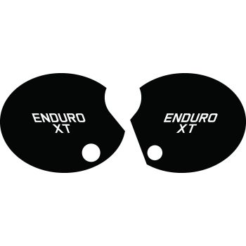 Seitendeckelaufkleber-Set 'Enduro XT' rechts+links, schwarz (Schrift weiß)