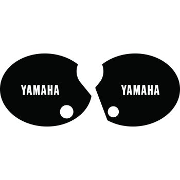 Seitendeckelaufkleber-Set rechts+links 'YAMAHA', schwarz (Schrift weiß)