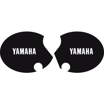 Seitendeckelaufkleber-Set 'YAMAHA' rechts+links, schwarz (Schrift weiß)