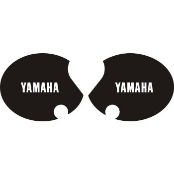 Seitendeckelaufkleber-Set 'YAMAHA' rechts+links, schwarz (Schrift weiß)