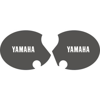 Seitendeckelaufkleber-Set 'YAMAHA' rechts+links, anthrazit (Schrift weiß)