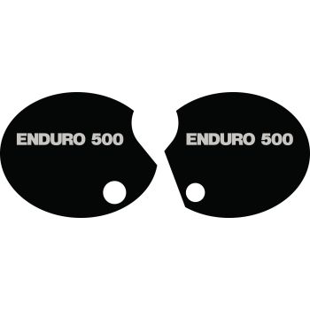 Seitendeckelaufkleber-Set 'ENDURO 500' rechts+links, schwarz (Schrift silber)