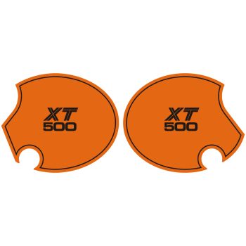 Seitendeckelaufkleber-Set 'New El Toro' / orange 'XT 500', 1 Paar, rechts+links, Schriftzug angelehnt an US-Version der TT von 1980