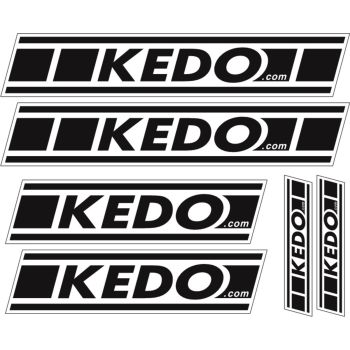 KEDO Sponsor-Aufkleber-Set 6tlg., schwarz (Hintergrund transparent)