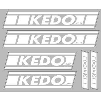 KEDO Sponsor-Aufkleber-Set 6tlg., weiß (Hintergrund transparent)