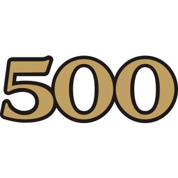 Emblem Seitendeckel '500' gold/schwarz, 1 Stück
