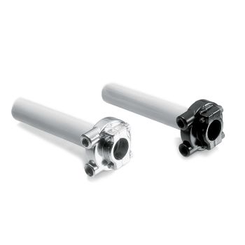 Gasgriff mittelschnell öffnend, Alu Chrom, für 2 Züge, Grifflänge 130mm, passende Gaszüge siehe Art. 22447+22448 (90cm) Art. 22451+22452(115cm), 1 Stück