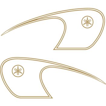 KEDO Classic Fuel Tank Decal, gold, Left/Right complete