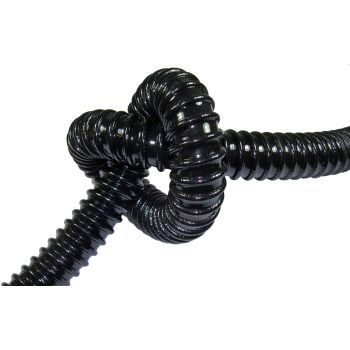 PVC-Spiralschlauch, 1 Meter, schwarz, mit eingearbeiteter Knickschutzwendel, Innendurchmesser ca.19mm (z.B. f. Motorentlüftung)