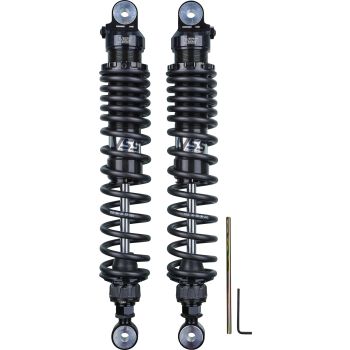 YSS Stereo-Federbeine Black-Edition mit Zugstufen-Verstellung, 1 Paar, 395mm lang +/-5mm Höhenverstellung, mit TÜV-Gutachten