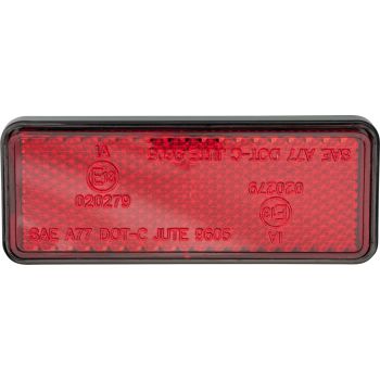 Rückstrahler/Reflektor e-geprüft (rot) ca. 94x28mm, Schraubbefestigung 2x  M4, Bolzen-Abstand 50mm