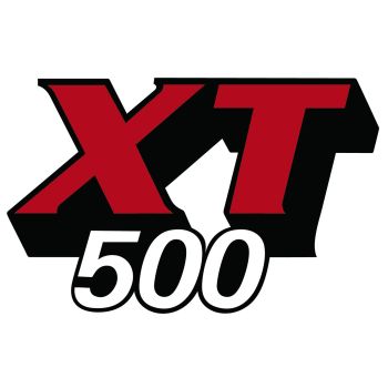 Tank-Emblem / Logo / Schriftzug 'XT500' schwarz/rot/weiß, 1 Stück, für Tank mit Grundfarbe weiß, OEM-Vergleichs-Nr. 4E5-24161-00