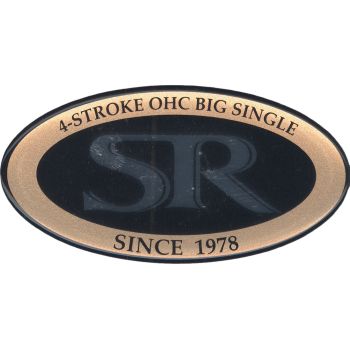 Emblem, 1 St. '4-Stroke OHC Big Single' 'Since 1978' gold/chrom/schwarz