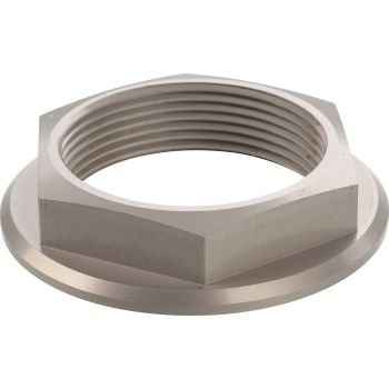 Mutter obere Gabelbrücke, inkl. Flansch (dadurch entfällt die originale U-Scheibe), hochfestes Aluminium, eloxiert, Schlüsselweite 41mm