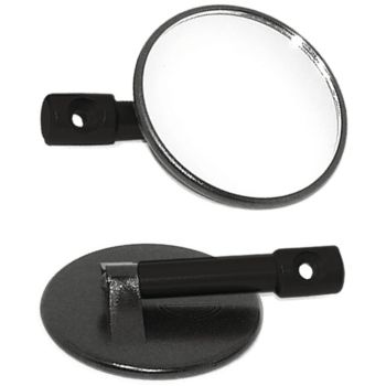 Lenkerspiegel 'Superbike', schwarz, 1 Paar, D=100/94mm, Bohrung 6mm, Stiel 65mm, E-geprüft