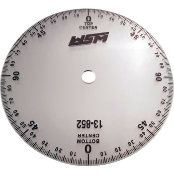 Gradscheibe, 155mm Durchmesser, transparent mit abriebfestem Aufdruck und Mittelbohrung