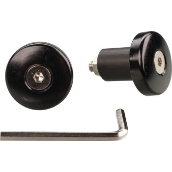 Mini-Lenkerenden, Alu schwarz eloxiert, für Lenkerinnendurchmesser 17-19mm geeignet (Stahllenker), Abm. außen ca. 32x9mm, 1 Paar