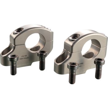 Klemmböcke Lenkerhalter +28mm Erhöhung und 16mm Versatz zum Fahrer, für 28,6mm Lenker, Aluminium silber (mit Teilegutachten)