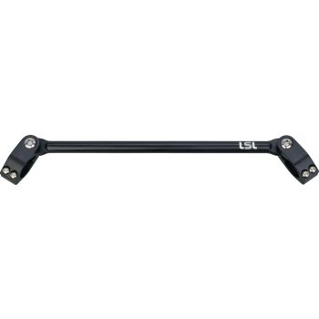 LSL Lenkerstrebe Crossbar, zweiteilige Schellen, Alu matt schwarz eloxiert, Durchmesser Strebe 1/2', Länge Strebe 280mm, Einbaulänge Mitte/Mitte 300mm