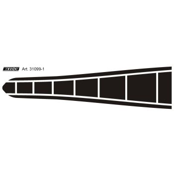 Kotflügel-Aufkleber, Dekor im Speedblock-Design (schwarz/weiß) für T7 Rally-Edition, passend für Kotflügel Art. 31092S, 1 Stück