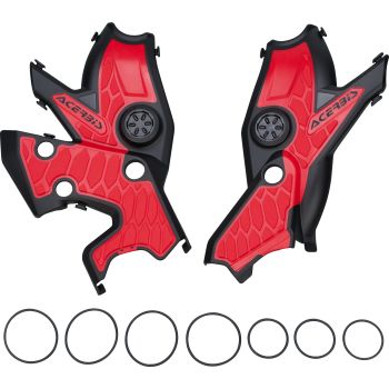 ACERBIS RAHMENSCHUTZ X-GRIP T700, schwarz/rot, Kunststoff