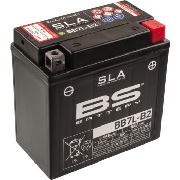 SLA-Batterie 12V / 8.4Ahh, wartungsfrei befüllt, auslaufsicher durch SLA-Technologie (ohne Vlies, ohne Gel) Typ BB7L-B2 / 12N7-3B