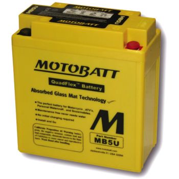 AGM-Batterie MOTOBATT 12V, wartungsfrei befüllt, auslaufsicher durch AGM-Technologie (Glasfaservlies), Typ YB5L-B/12N5-3B