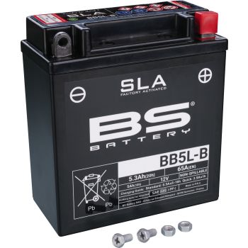 SLA-Batterie 12V / 5.3Ah, wartungsfrei befüllt, auslaufsicher durch SLA-Technologie (ohne Vlies, ohne Gel) Typ BB5L-B / YB5L-B / 12N5-3B
