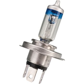 12V H4 XenonStyle-Halogen-Glühlampe +100% 60/55W P43T (kaltweißes Fahrt-/ Fernlicht), 1 Stück