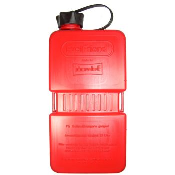 1.5L Kanister Hünersdorff Fuelfriend, rot, zapfpistolentauglich, für Benzin / Öl, Befestigungslaschen für Spanngurte, Abm. inkl. Verschluss: 280x121x67mm