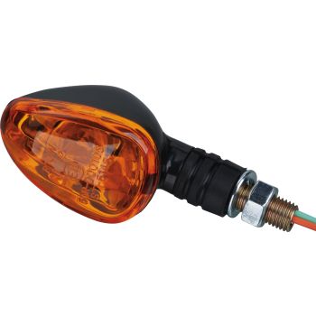 Duke-Style Mini-Blinker kurz, schwarz , 1 Paar, e-geprüft, Abm.: Arm=20mm/75mm insg./M10, Leuchtmittel: BA15s 12V/10W
