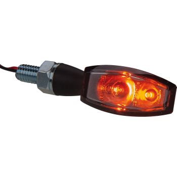 LED-Blinker 'Blaze', schwarzes Metallgehäuse Abm. ca. LxBxH 41x25x20mm, getöntes Glas, e-geprüft, M8 Gewinde, 1 Paar