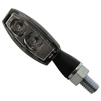LED-Blinker 'Blaze', schwarzes Metallgehäuse Abm. ca. LxBxH 41x25x20mm, Klarglas, e-geprüft, M8 Gewinde, vibrationsgedämpfte Montage, 1 Paar