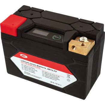 Lithium-Ionen Batterie JMT9-FP 12V 36Wh inkl. eingebauter Spannungsanzeige (Volt-Anzeige), Gewicht 0.7kg (ersetzt YTX9-BS)