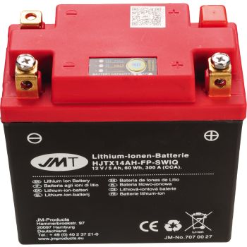 Lithium-Ionen Batterie HJTX14AH-FP 12V 48Wh, inkl. eingebauter Lade-Kontrollanzeige, Gewicht 1.1kg (ersetzt YB14L-A2,YB14L-2)