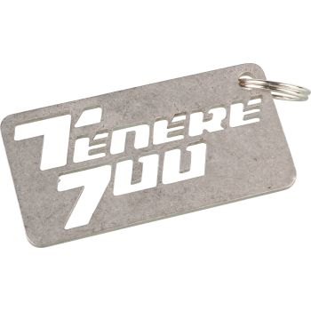 Schlüsselanhänger mit »Ténéré 700« - Logo, Abm. 55x28mm, 2mm Edelstahl mit Schlüsselring