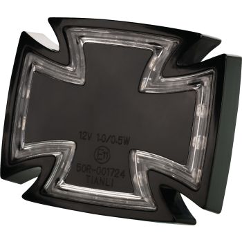 LED-Rücklicht 'Iron Cross' schwarz mit Rück-/Stopplicht, Kunststoffgehäuse Abm. ca. 74x64x20mm, e-geprüft
