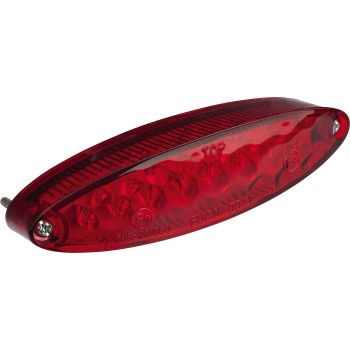 Mini LED-Rücklicht rotes Glas (e-geprüft) MIT Kennzeichenbeleuchtung, Abm. 107x29mm, Tiefe max. 32mm, Bolzenabstand 96mm