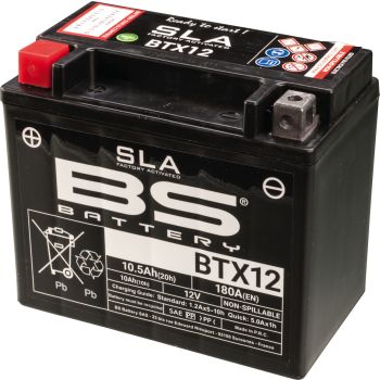 SLA-Batterie BS 12V / 10,5Ah wartungsfrei befüllt, auslaufsicher durch SLA-Technologie (ohne Vlies, ohne Gel) Typ BTX12