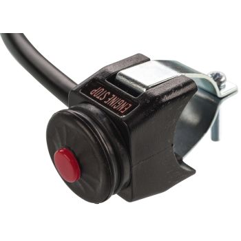Lenkerschalter mit 1 Taster, Gehäuse Kunststoff schwarz, für 22mm-Lenker passend, 25mm breit