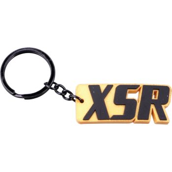 YAMAHA »XSR« Schlüsselring, schwarzer Metallring und PVC-Material, perfekt für jeden XSR-Fahrer oder -Fan, schwarz/gold