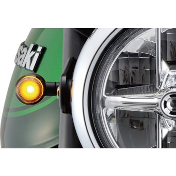 Daytona LED-Blinker D-Light SOL, Metallgehäuse Abm. ca. LxBxH 47x25x30mm, oranges Glas, e-geprüft, M8 Gewinde, 1 Paar, für 12V-Elektrik