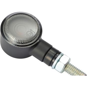 Daytona LED-Blinker D-Light SOL2, schwarzes Aluminium-Gehäuse, rauchgraues Glas, e-geprüft, M8 Gewinde, 1 Paar, für 12V-Elektrik