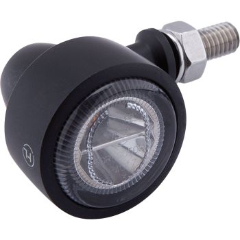 LED-Blinker 'Classic-X', Klarglas Alugehäuse, schwarz, Abm. ca. 47mm breit, Durchmesser 37mm, Tiefe 41mm, M8, e-geprüft, 1 Paar, sehr hell/SMD-Technik